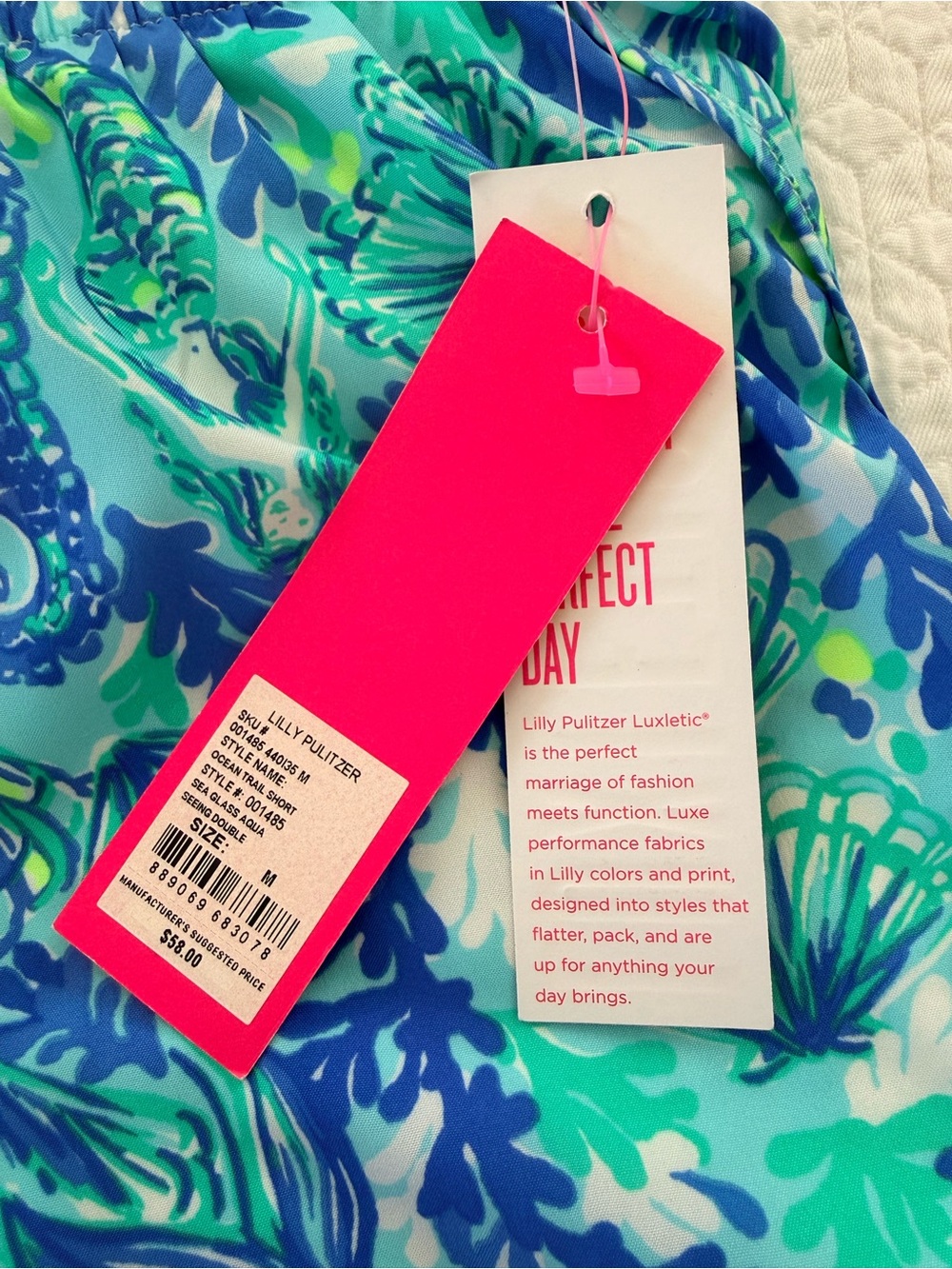 S- Lilly Pulitzer Seafoam Racerback Tank and M- Ocean Trail Shorts - Picture 8 of 12